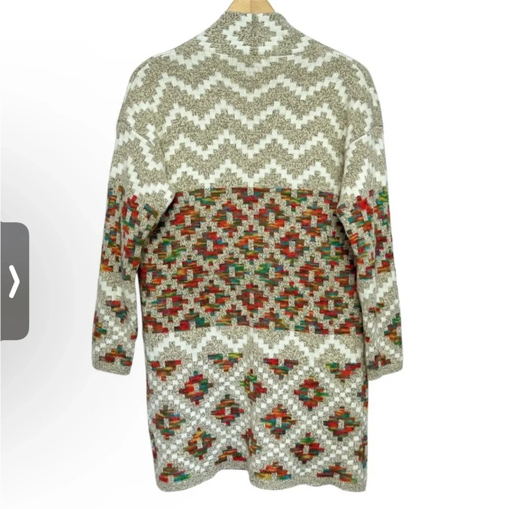 Debut Cardigan Sweater Boho Print Open Front Cabincore - Picture 4 of 9